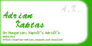 adrian kaptas business card